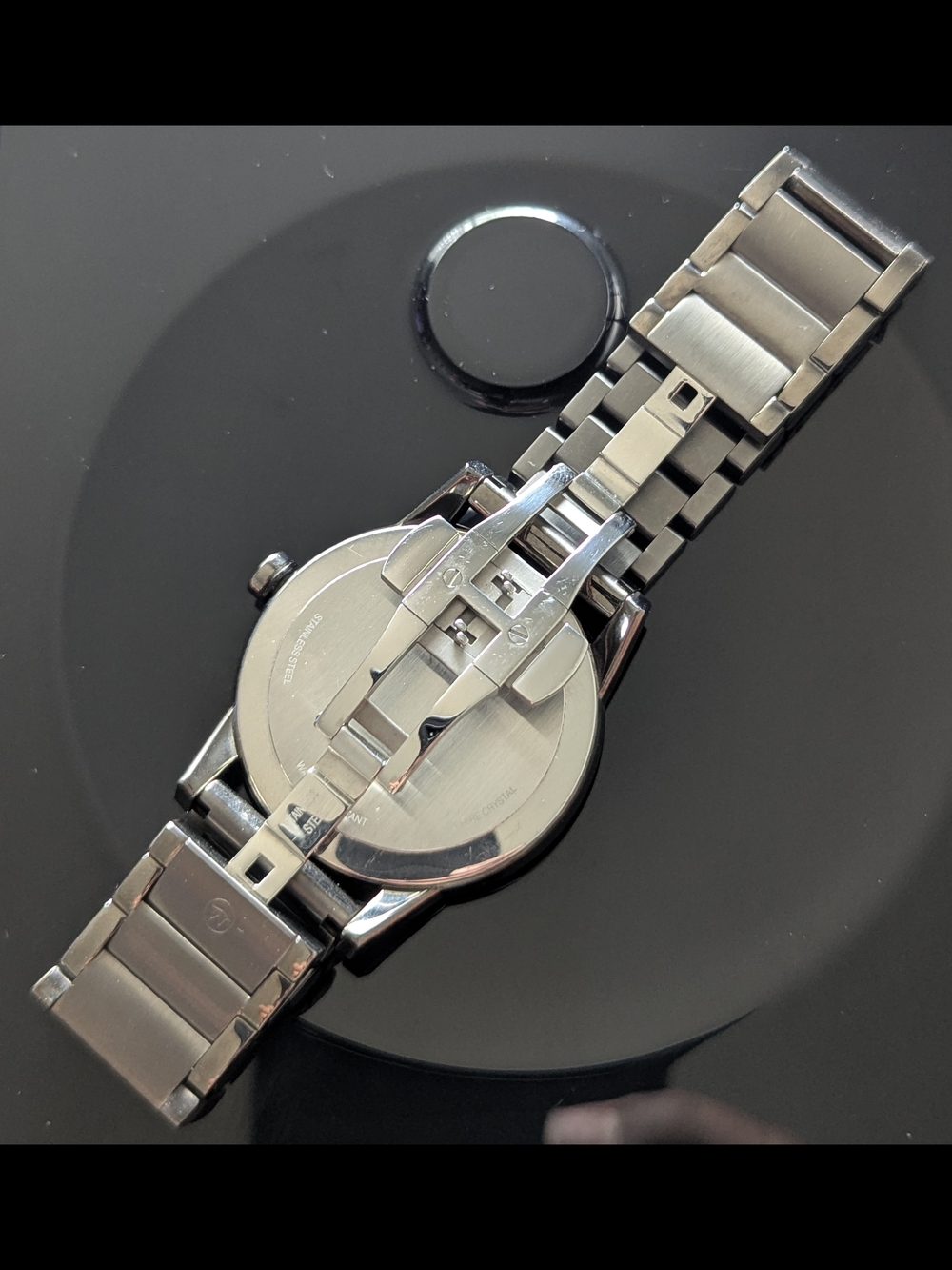 Movado Men's Black Dial Silver-Tone Bracelet Watch - Picture 12 of 16